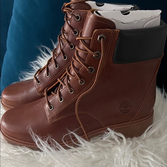 Timberland Dark Brown Leather Lace-Up Boots - Picture 1 of 6